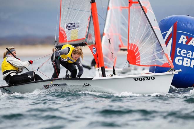 Vikki Payne and Steph Orton,29er,GBR 1960 - RYA Volvo Youth Nationals 2012 &copy;  Paul Wyeth / RYA http://www.rya.org.uk